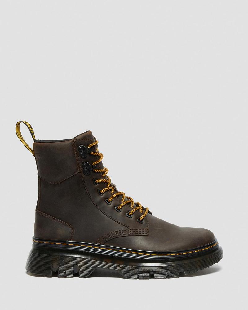 Dark / Brown Women's Dr Martens Tarik Crazy Horse Leather Utility Boots | CA 267YXF